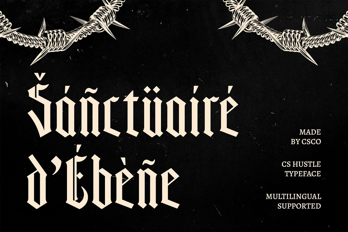 CS Hustle – Blackletter Font, a Blackletter Font by Craft Supply Co. (Photo 5 of 8)