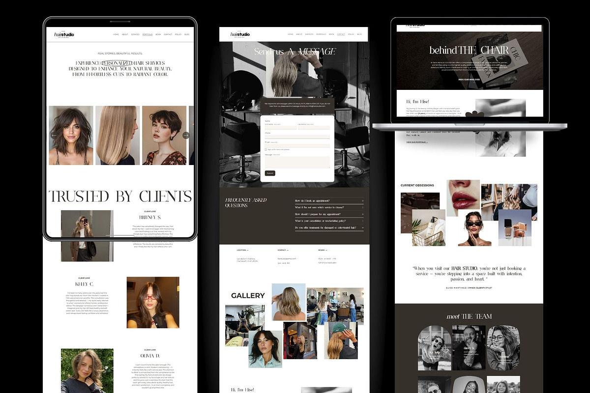Modern Beauty Salon Booking Site, a Squarespace Template by HAYAG Creatives (Photo 3 of 7)
