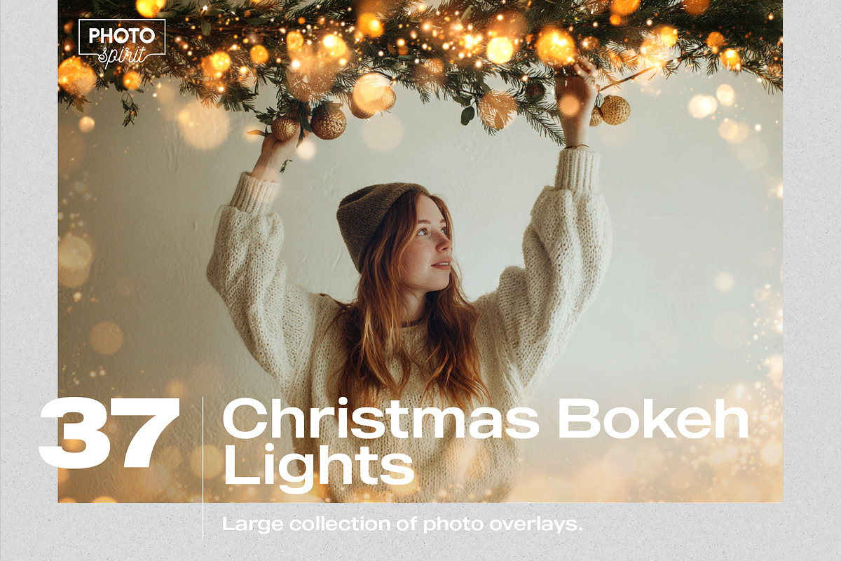 Christmas Bokeh Lights Overlays, a Texture Graphic by PhotoSpirit (Photo 1 of 8)