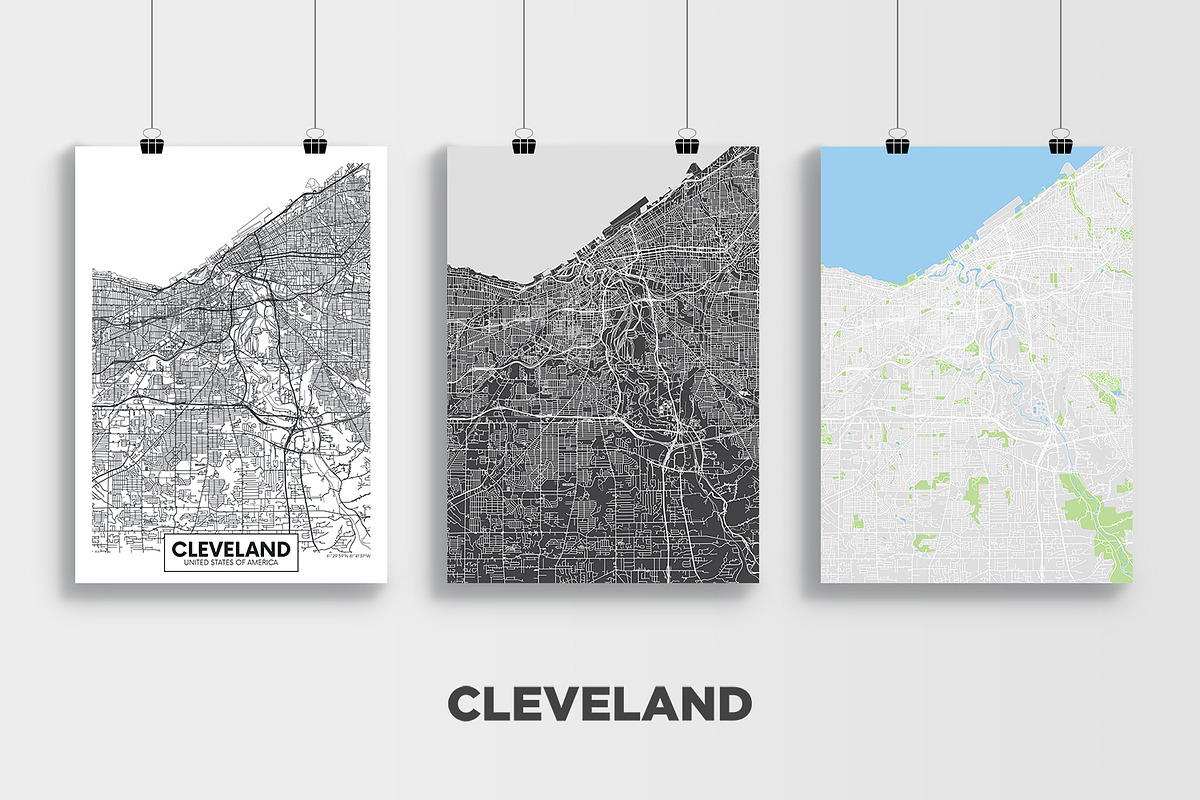 5 maps of USA cities set 4, an Illustration by MaximGertsen (Photo 5 of 9)