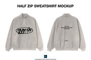 Half Zip Sweatshirt Mockup, a Hoody Mockup by Irhasalfahad (Thumbnail 4 of 6)