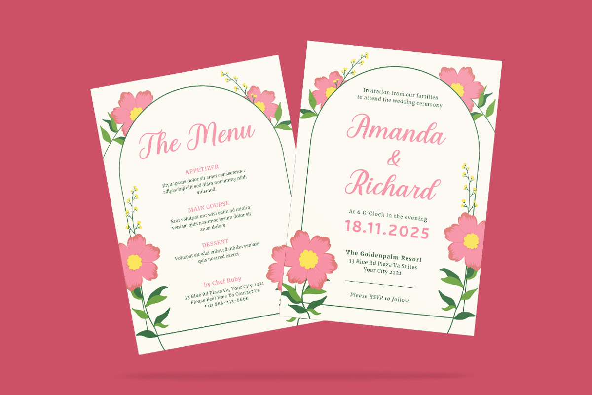 Armani Wedding Invitation Template, an Invitation Template by iDoodle Studio (Photo 3 of 4)