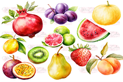 Sweet Fruits Collection Clipart, a Food Illustration by Watercolor Digital (Thumbnail 3 of 8)