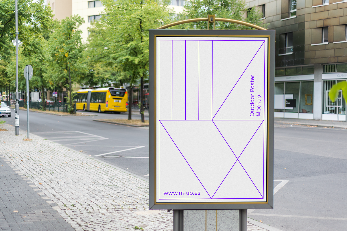 Berlin Outdoor Street Poster Mockup, an Advertising Mockup by M-up