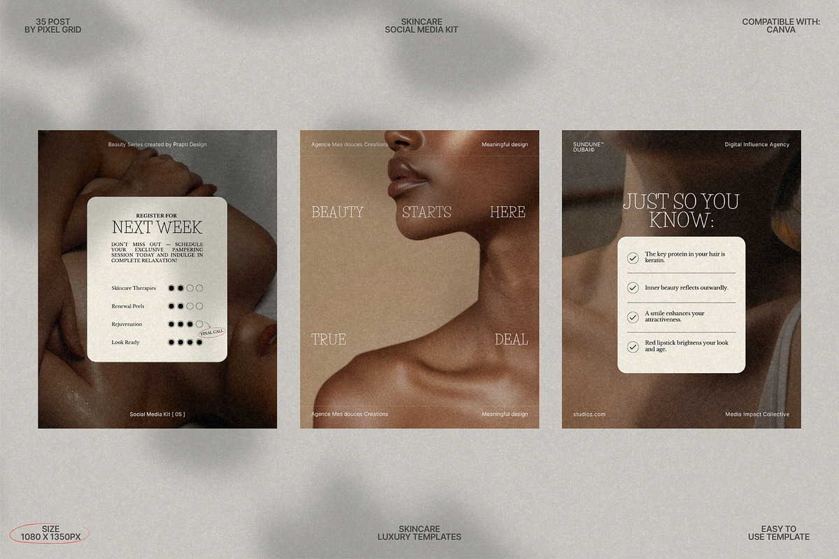 Elegant Skincare Post Templates preview 8