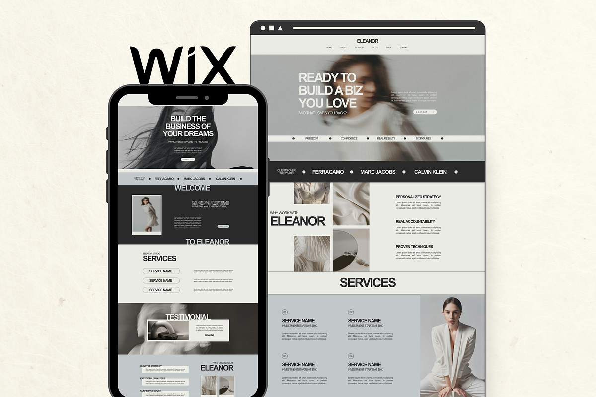 Wix Website Template Small Business, a Wix Template by Branding Babe Co. (Photo 1 of 10)