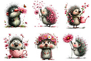 Whimsical Spring Hedgehog Clipart, an Illustration by Dream Creation (Thumbnail 5 of 7)