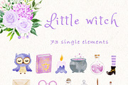 Little witch - Halloween clipart, a Decorative Illustration by heyiamalice (Thumbnail 8 of 13)