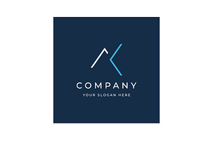 Geometric A K initials logo, a Branding & Logo Template by LOGOCREATIVE