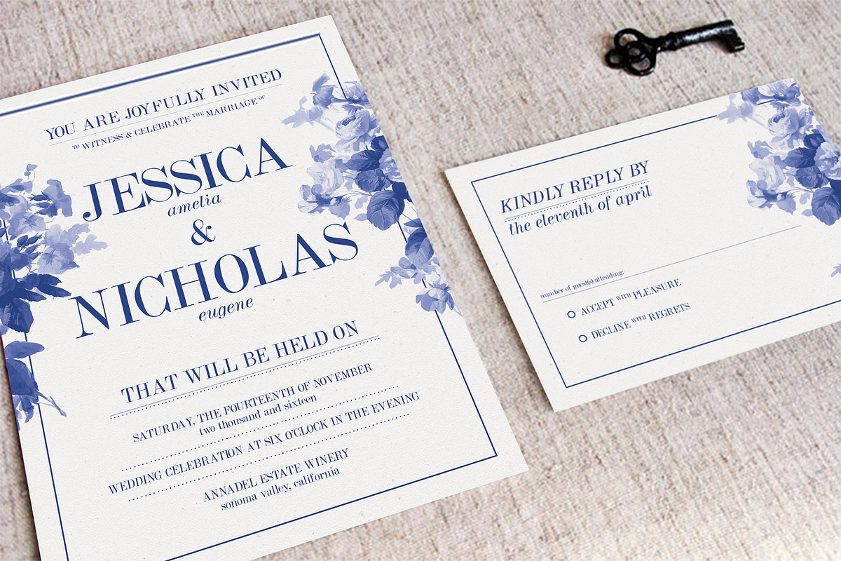 China Blue Wedding Suite, an Invitation Template by BlueRobinDesignShop (Photo 1 of 4)