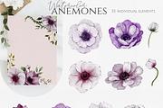 Anemones Watercolor Collection, an Illustration by Dervik Art Store (Thumbnail 3 of 9)