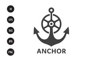 Anchor silhouette logo design, a Branding & Logo Template by Saba Vector