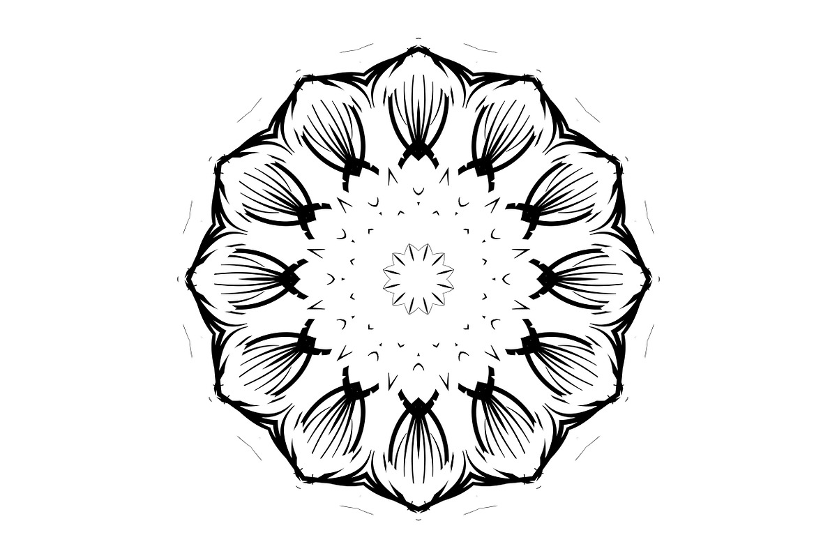 Ornamental Black White Mandala Pack, a Decorative Illustration by NJ Himel (Photo 85 of 103)