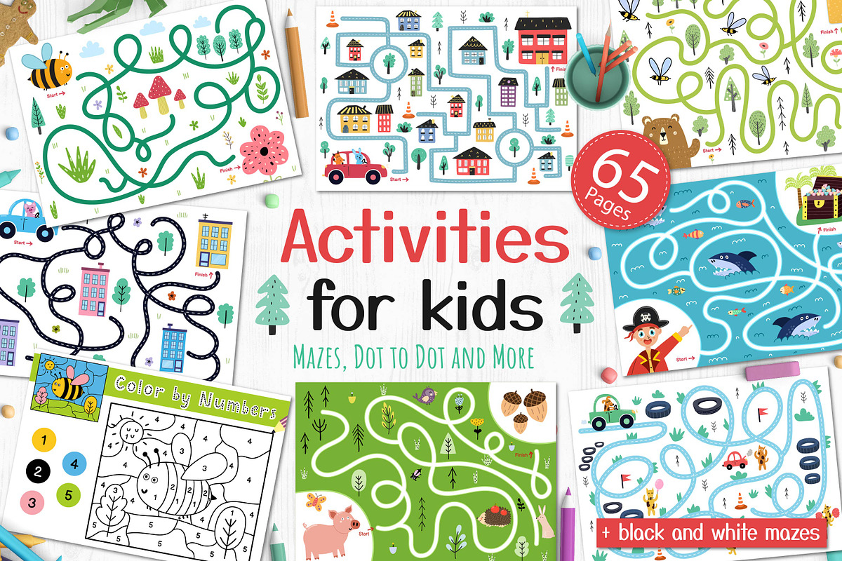Activities for Kids: 65 in 1, an Animal Illustration by Gulnara Sabirova (Photo 1 of 14)