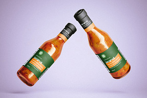 Glass Sauce Bottle Mockup Scene, a Packaging Mockup by Designer Dude