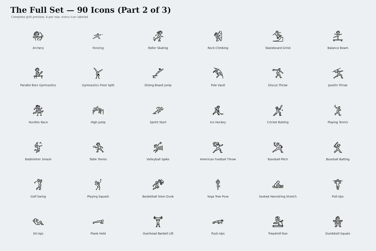 Hand Drawn Sports & Fitness Icons, an Outline Icon by Symbolic Language (Photo 3 of 5)