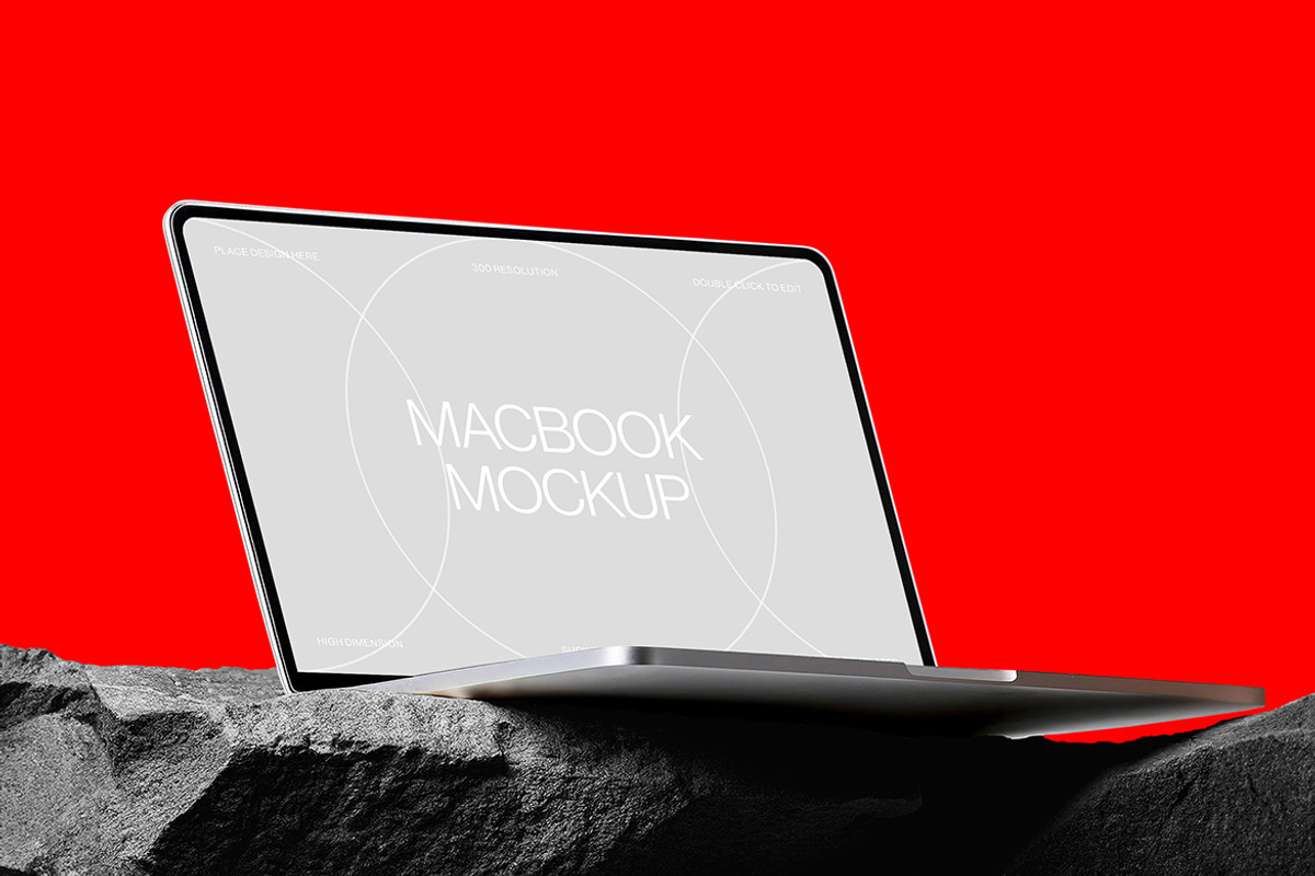 Macbook Mockup on Stone, a Mac Mockup by sagesmask.com (Photo 13 of 14)