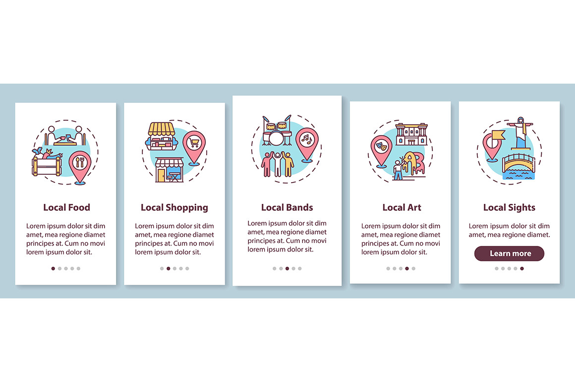 Local tourism elements app pages, a Templates & Theme by IMG Visuals