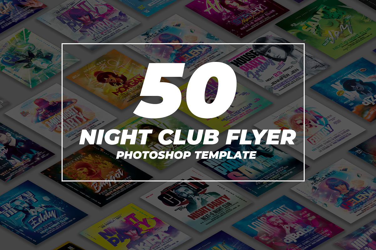 50 Night Club Party Flyer Bundle 6, a Flyer Template by NanoAgency (Photo 1 of 2)