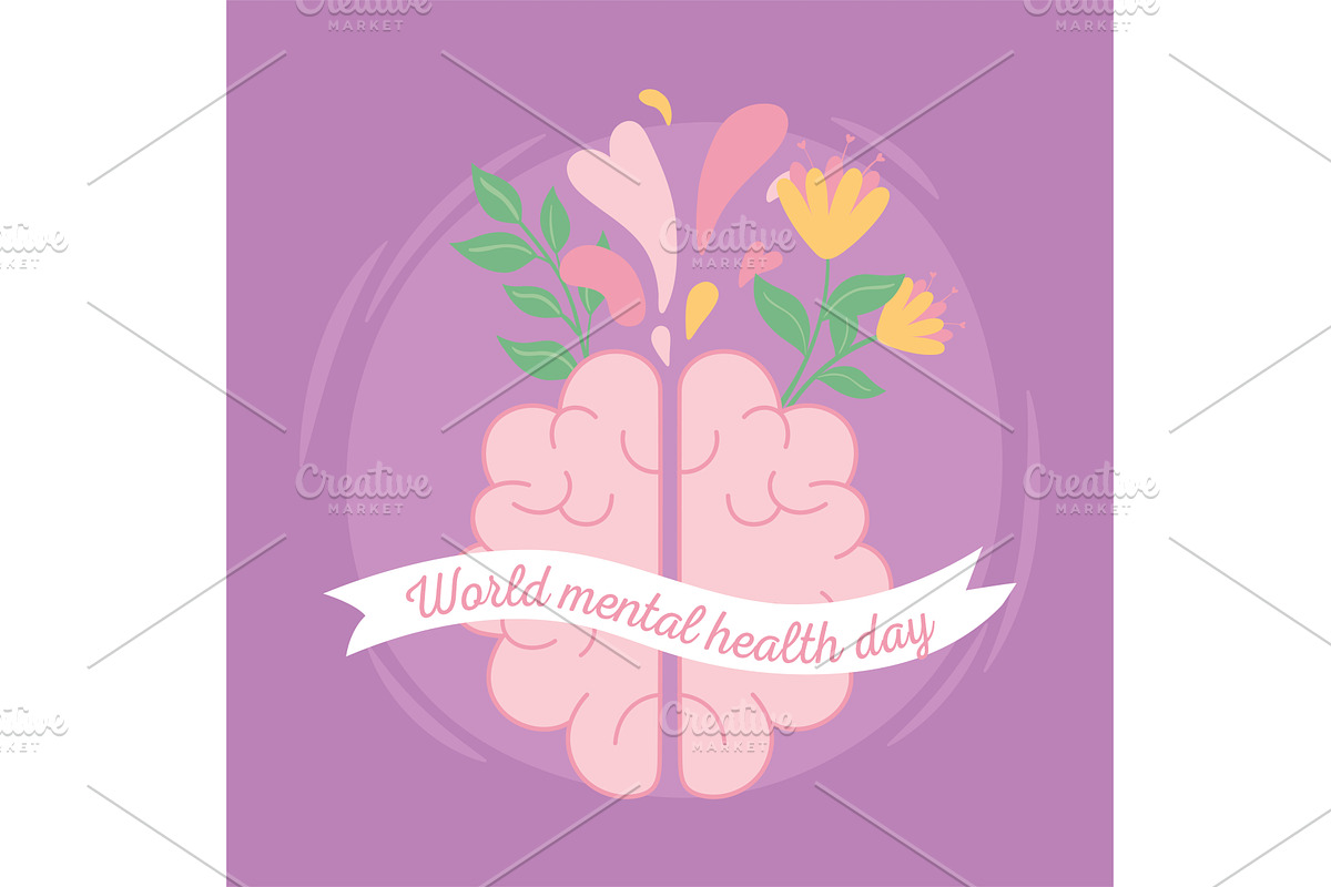 world mental health banner, a Healthcare Illustration by studiogstock