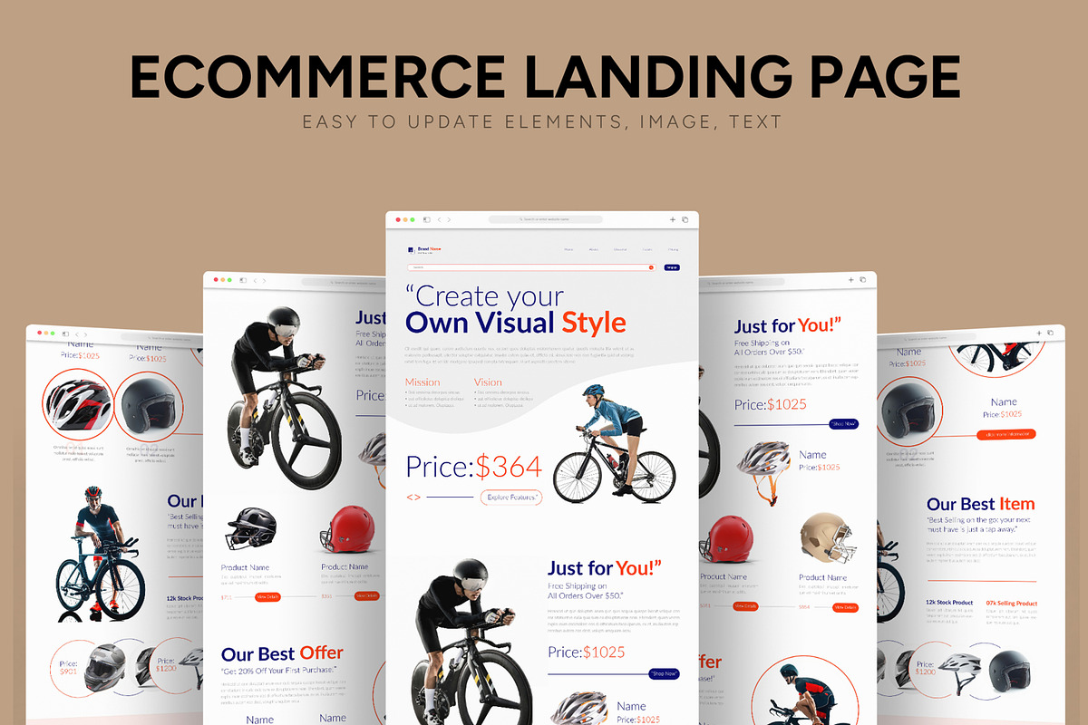Ecommerce Landing Page Layout, a Landing Page Template by CreativeShaper (Photo 1 of 6)