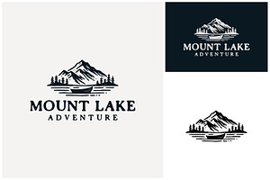 Boat Lake Mountain Pine Rustic Logo, a Branding & Logo Template by Enola99d