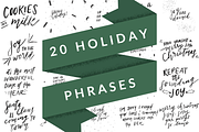 20 Minimalistic Holiday Phrases, an Illustration by Jessica Fadel Design (Thumbnail 1 of 7)