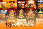 Food Social Media Post Design Bundle, a Social Media Template by Design Fly (Thumbnail 1 of 16)