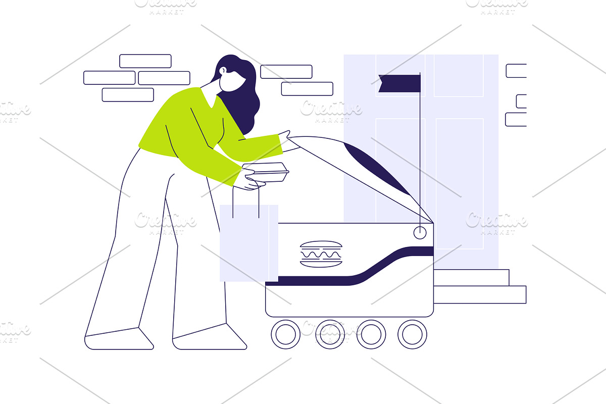Food delivery robot abstract concept, a Technology Illustration by Visual Generation