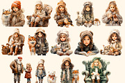 Fairy winter  girls clipart, a Person Illustration by Hello My Print (Thumbnail 6 of 10)