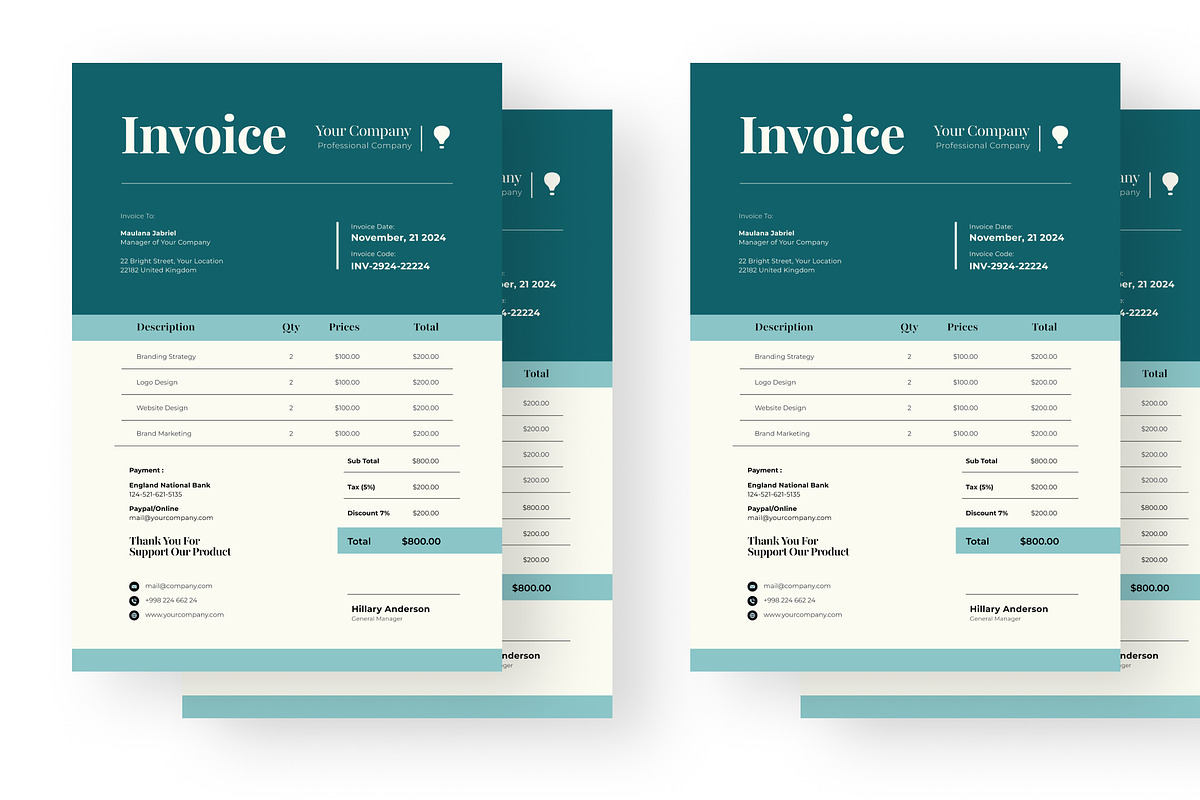 green invoice, a Flyer Template by WhymoreArt (Photo 2 of 4)