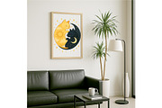 Sun and Moon Yin Yang Cats Wall Art, a Background Graphic by LaseredNinja (Thumbnail 7 of 7)