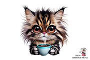 Kitten Drinking Coffee PNG Bundle, a Graphic by Clipart Bloom (Thumbnail 2 of 13)