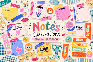 Cute Notes & Planner Illustrations