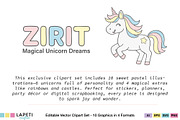 Pastel Unicorn Clipart Set, an Animal Illustration by Lapeticrafter (Thumbnail 7 of 8)