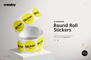 Round Roll Stickers Mockup Set, a Household Mockup by creatsy5 (Thumbnail 1 of 15)