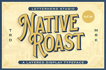 Native Roast - Layered Display Font, a Font by Letterhend Studio