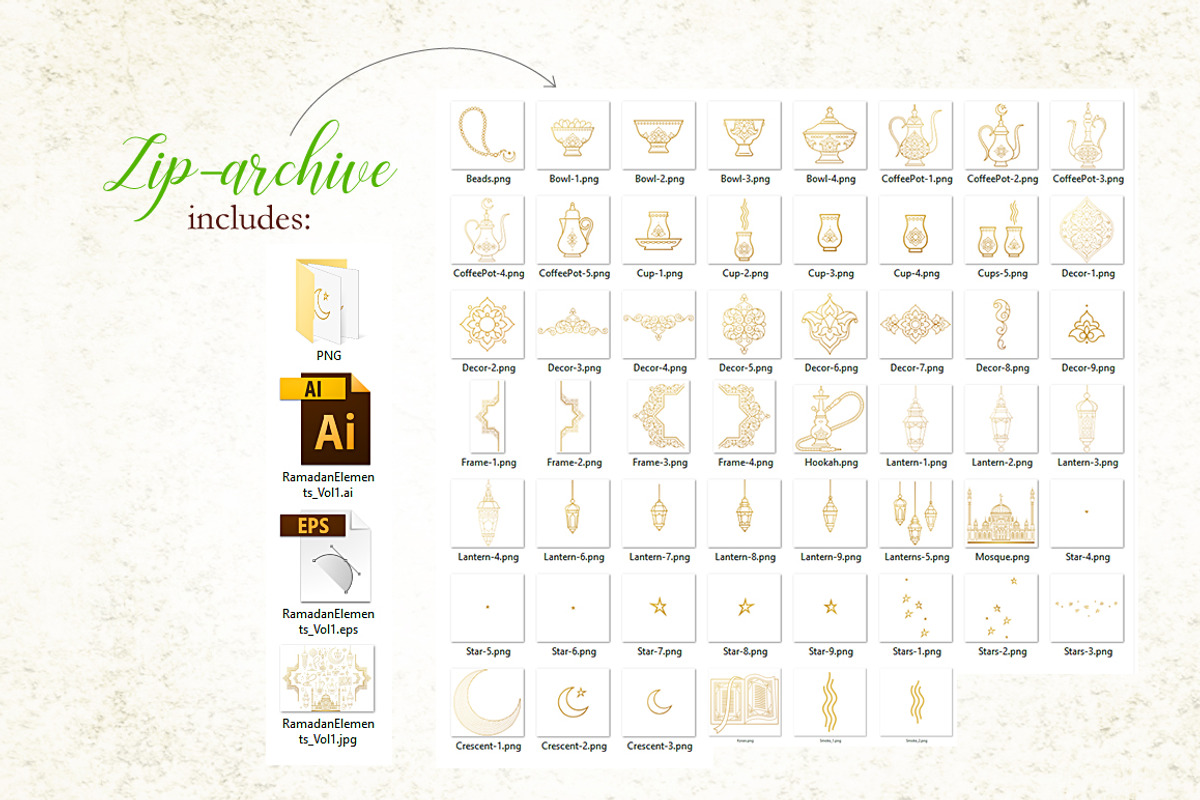 1. Elements for Ramadan Greetings, an Object Graphic by O'Gold! (Photo 4 of 5)