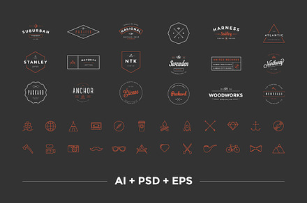Hipster Vintage Logo Pack