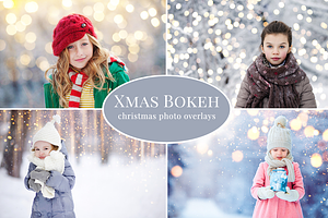 Christmas Bokeh Photo Overlays