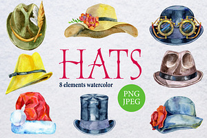 Watercolor Amazing Hats