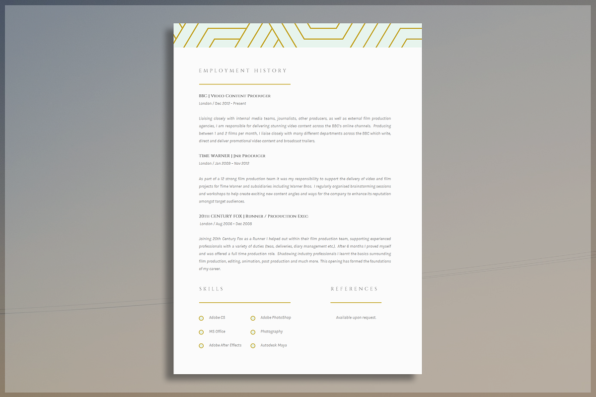 Beautiful CV Template, a Resume Template by introDuice - CV / Resumes (Photo 2 of 7)