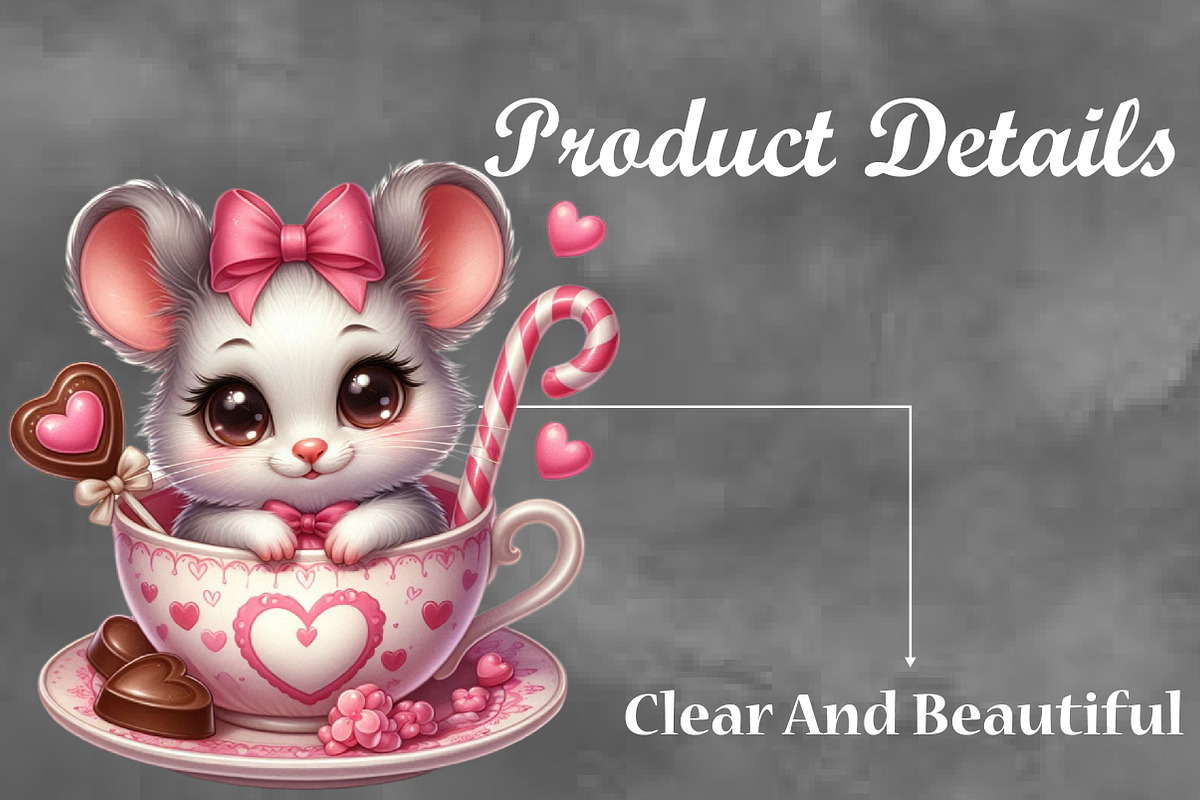 Valentine Cute Mice Clipart Bundle, a Seasonal Illustration by Craft Nest (Photo 3 of 5)