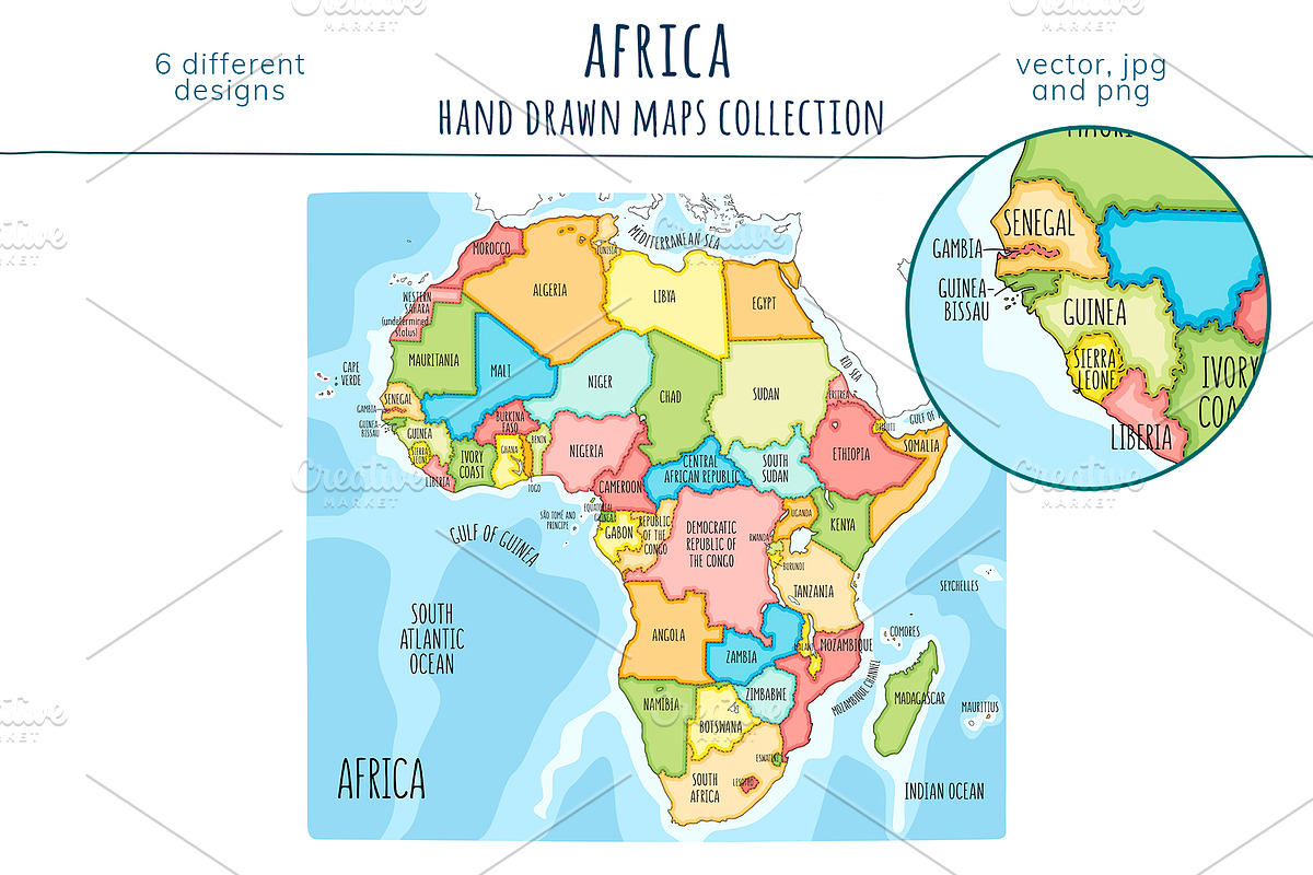 Africa Maps Collection, an Education Illustration by Illustrationsforteachers (Photo 2 of 8)