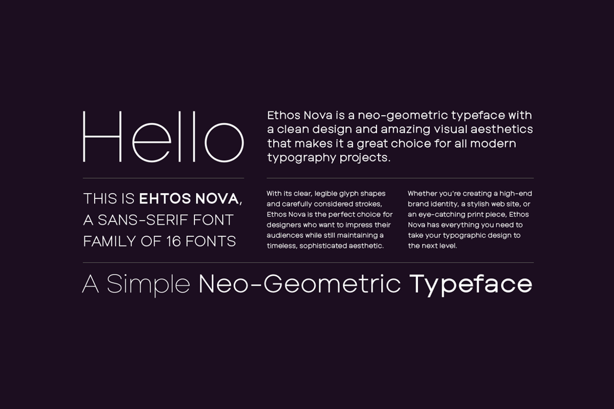 ETHOS NOVA - Minimalist Font Family, a Sans Serif Font by Designova® (Photo 3 of 12)
