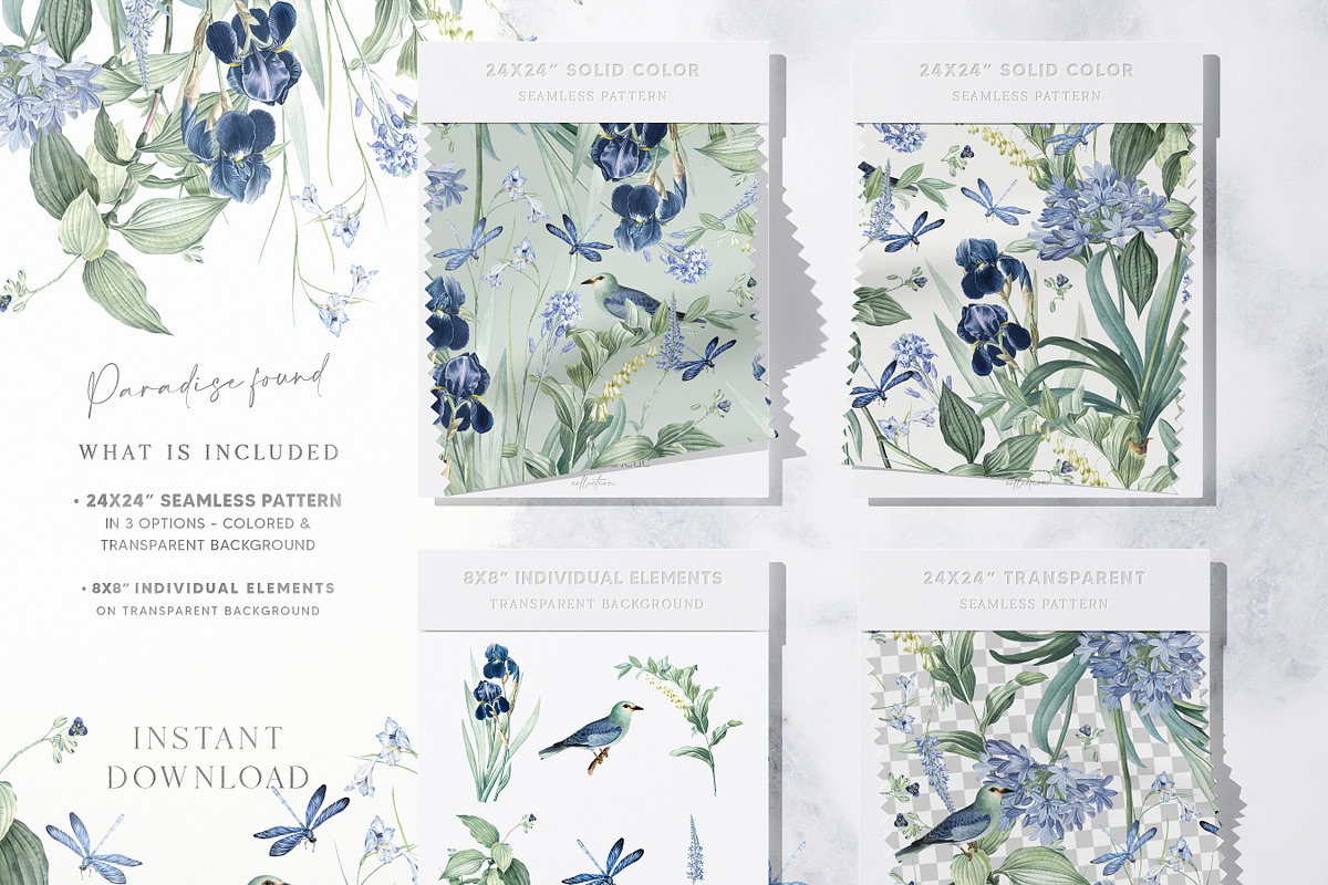 Mint Floral Luxury Paper Pack, a Pattern Graphic by paper aesthetic (Photo 7 of 7)