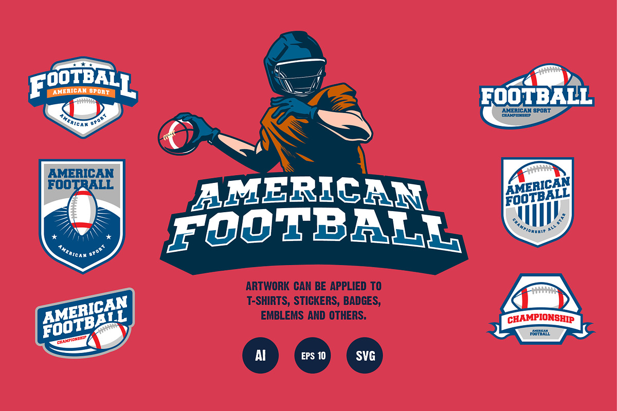 American Football badge BUNDLE, a Sport Illustration by grindstudio (Photo 1 of 4)