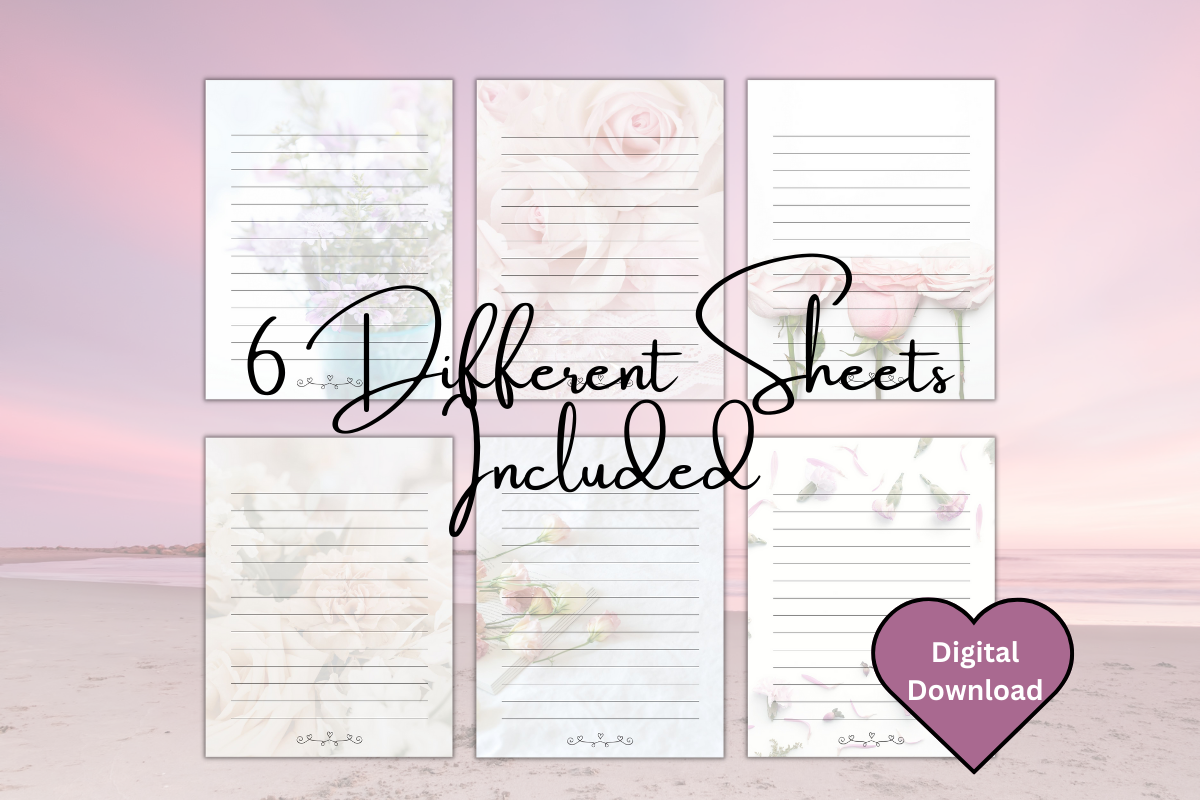 Floral Printable Stationery Bundle, a Stationery Template by Pixels N Bows (Photo 2 of 4)