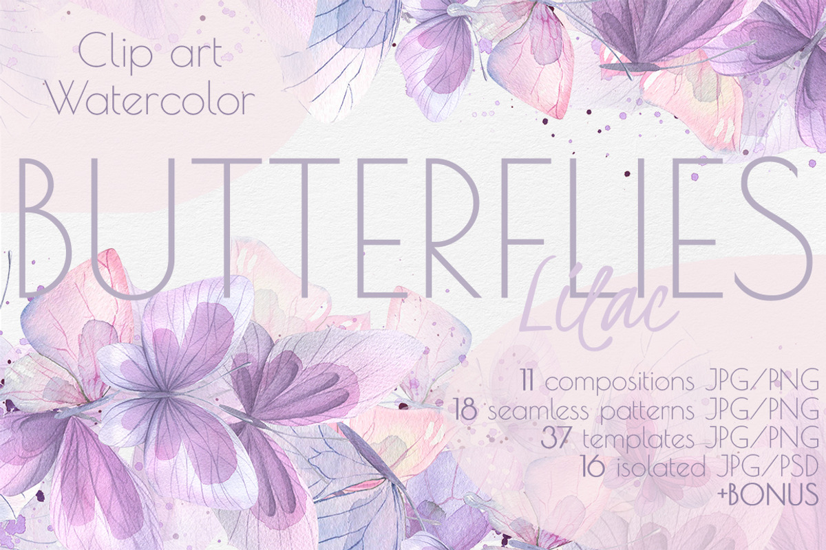 Butterflies watercolor clip art, an Object Graphic by NATASHA CHU (Photo 1 of 7)