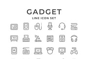 Set line icons of gadget, an Outline Icon by motorama (Thumbnail 1 of 2)